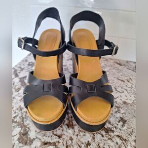 Chloe platform wedges leather sandals size 37